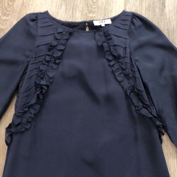 Tibi navy silk Alba loom sleeve dress sz 2 - Picture 2 of 6